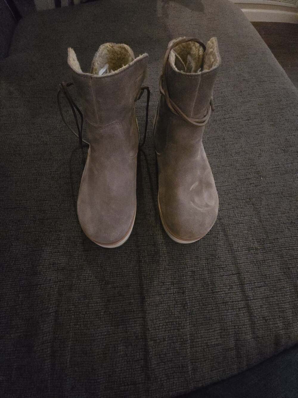 Merrell Juno Bluff Polar Boots Size 8 Boulder Suede Faux Fur Waterproof